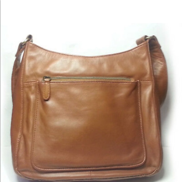 FOSSIL Women Brown Leather Shoulder Bag 10"x8.5"x3.5" and 15" strap Drop  NWT - Picture 4 of 13